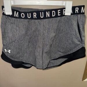 Under Armour Black and Gray Running Shorts